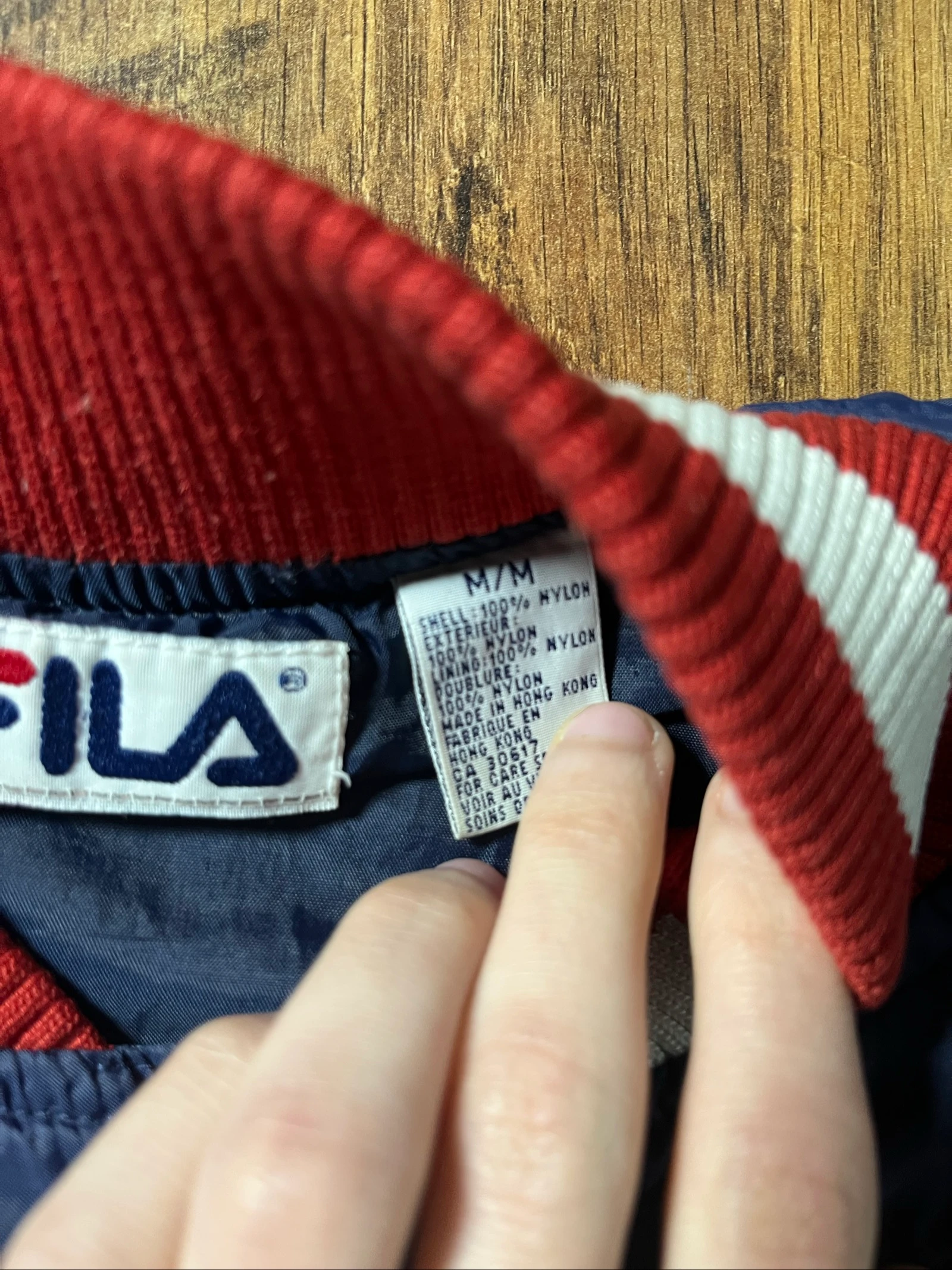 Navy blue teddy jacket with snap closure - Fila - size M - satisfactory – photo 3
